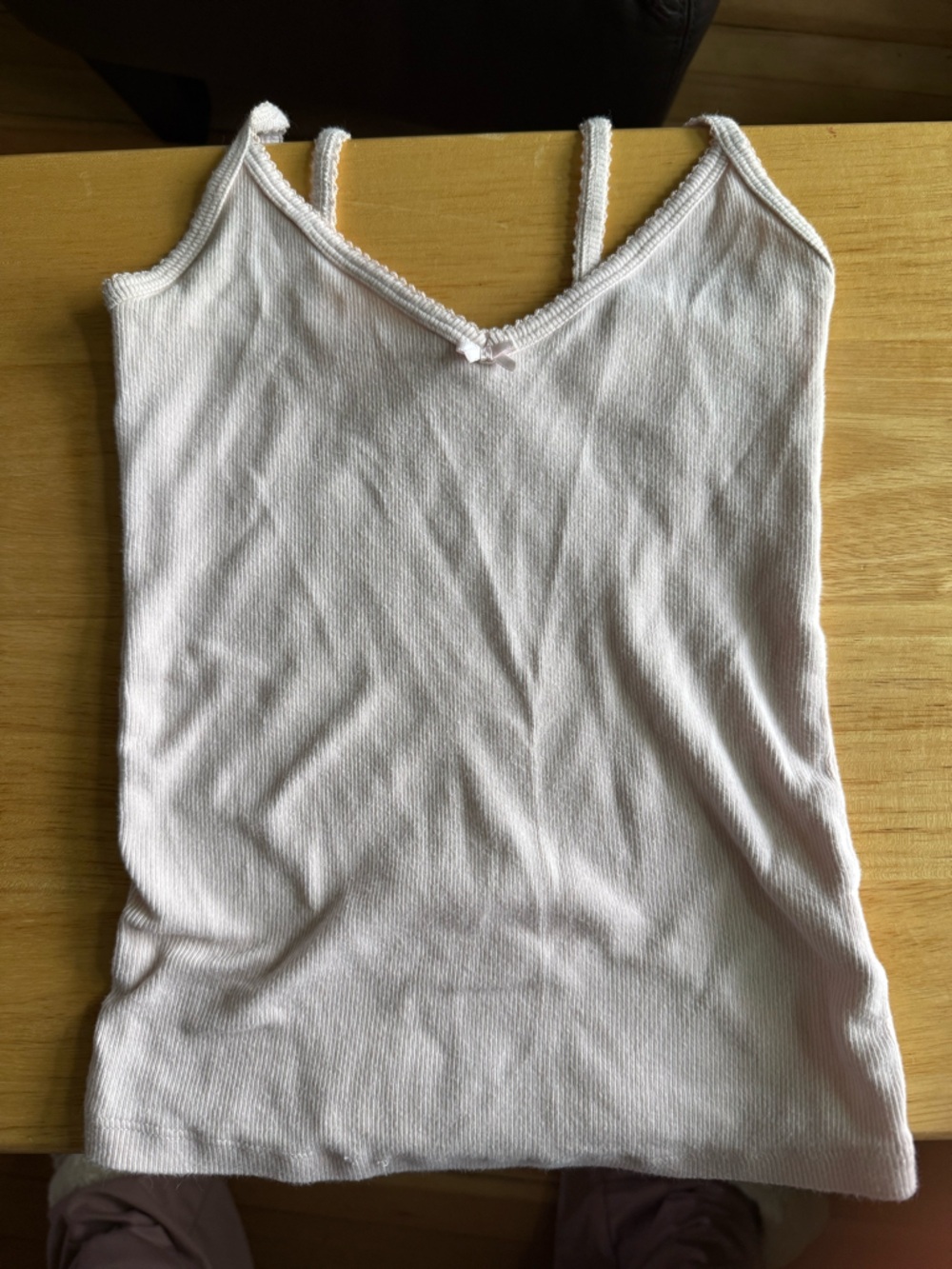 Sunday Best by Aritzia light Pink Ribbed Tank with bow size XS